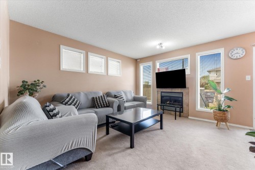 #33 380 Silver Berry Rd Nw, Edmonton, AB - Indoor Photo Showing Living Room With Fireplace