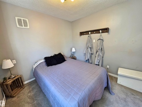 Carpeted room with neutral wall tones, main floor bedroom - 3003 Park Avenue, Mallaig, AB - Indoor Photo Showing Bedroom