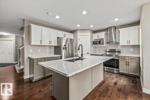 1416 56 Street Sw, Edmonton, AB - Indoor Photo Showing Kitchen With Double Sink With Upgraded Kitchen