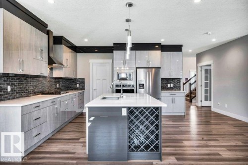 4403 Triomphe Gate, Beaumont, AB - Indoor Photo Showing Kitchen With Upgraded Kitchen