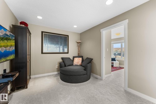 Carpeted interior space with recessed lighting and neutral wall tones - 3413 Cameron Heights Cove Nw, Edmonton, AB - Indoor