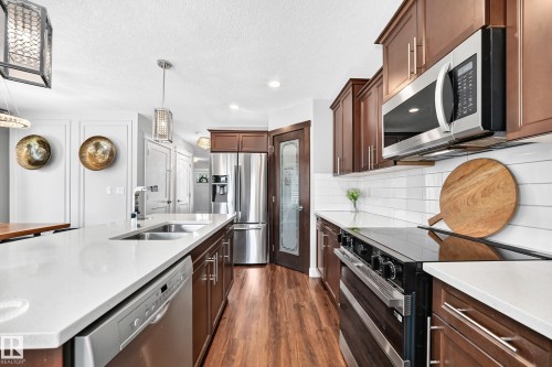 15503 95 Avenue Nw, Edmonton, AB - Indoor Photo Showing Kitchen With Stainless Steel Kitchen With Double Sink With Upgraded Kitchen