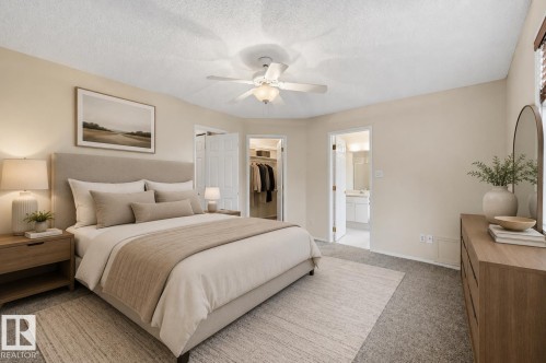 Virtually Staged - 219 Buchanan Close Nw, Edmonton, AB - Indoor Photo Showing Bedroom