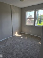 Room featuring neutral-toned walls and plush gray carpeting - 