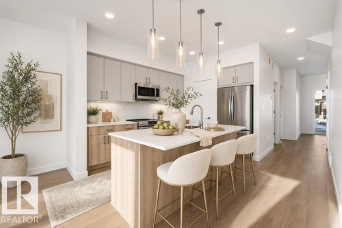 18855 29 Avenue Nw, Edmonton, AB - Indoor Photo Showing Kitchen With Upgraded Kitchen