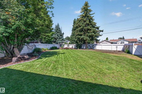 Expansive lawn area enclosed by a white privacy fence - 12136 135A Avenue Nw, Edmonton, AB - Outdoor