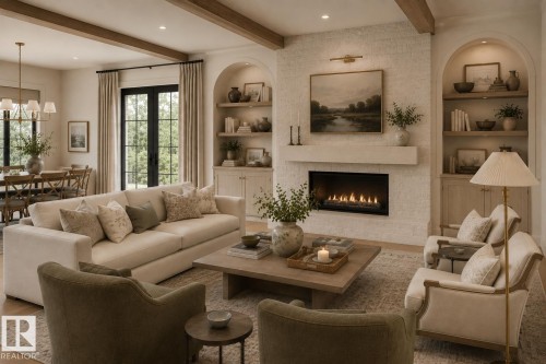 9419 145 Street Nw, Edmonton, AB - Indoor Photo Showing Living Room With Fireplace
