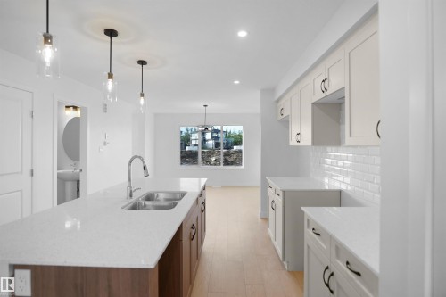 7385 Keeler Crescent Sw, Edmonton, AB - Indoor Photo Showing Kitchen With Double Sink With Upgraded Kitchen