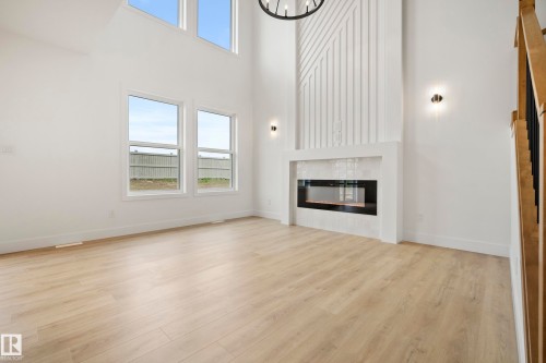 8533 223A Street Nw, Edmonton, AB - Indoor Photo Showing Living Room With Fireplace