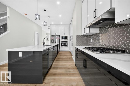 9814 155 Street Nw, Edmonton, AB - Indoor Photo Showing Kitchen With Upgraded Kitchen