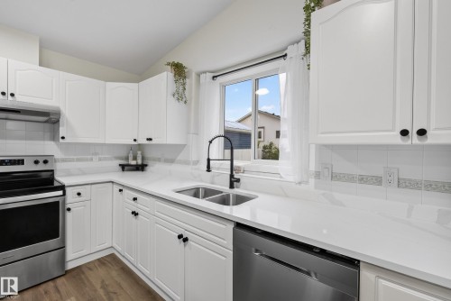 6741 162A Avenue Nw, Edmonton, AB - Indoor Photo Showing Kitchen With Stainless Steel Kitchen With Double Sink