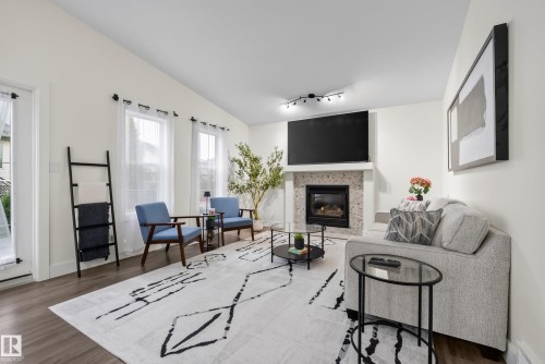 6741 162A Avenue Nw, Edmonton, AB - Indoor Photo Showing Living Room With Fireplace