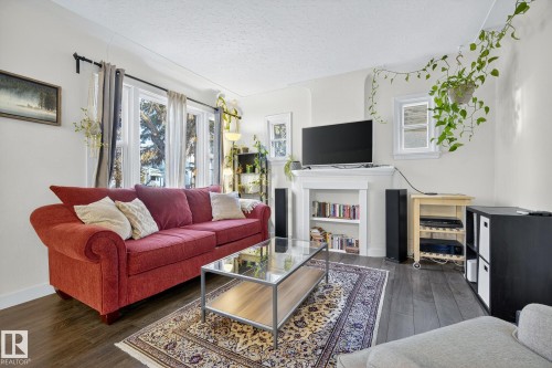 10915 67 Avenue Nw, Edmonton, AB - Indoor Photo Showing Living Room With Fireplace
