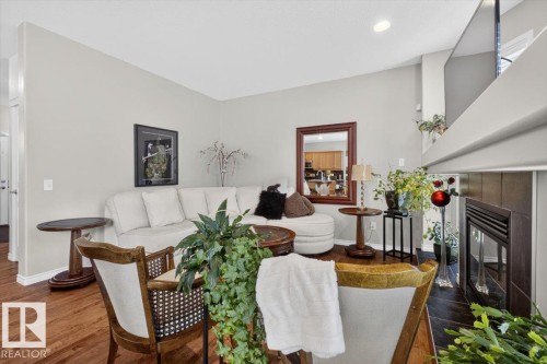 74 Everitt Dr Drive, St. Albert, AB - Indoor Photo Showing Living Room With Fireplace