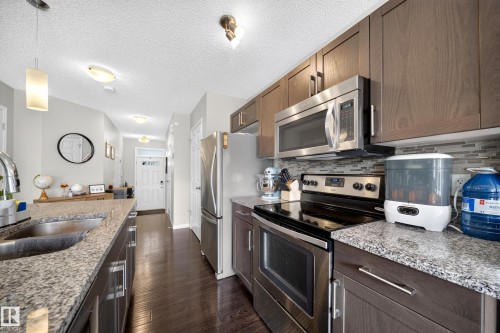 2155 67 Street Sw, Edmonton, AB - Indoor Photo Showing Kitchen With Stainless Steel Kitchen With Double Sink With Upgraded Kitchen