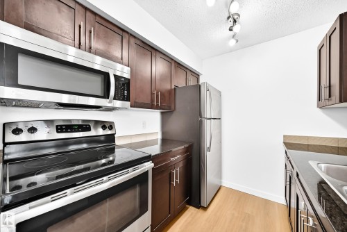#206 3315 James Mowatt Tr Sw, Edmonton, AB - Indoor Photo Showing Kitchen With Double Sink