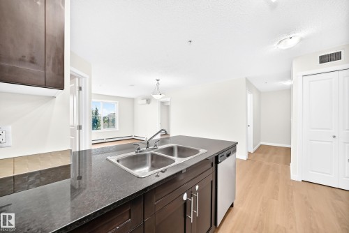 #206 3315 James Mowatt Tr Sw, Edmonton, AB - Indoor Photo Showing Kitchen With Double Sink