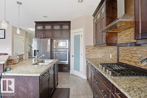 Kitchen - 258 Albany Drive Nw, Edmonton, AB - Indoor Photo Showing Kitchen With Double Sink With Upgraded Kitchen