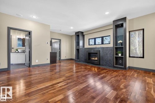 11908 41A Avenue Nw, Edmonton, AB - Indoor Photo Showing Living Room With Fireplace