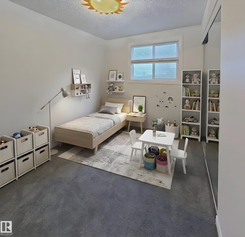 Bright room featuring a window with privacy blinds, light-toned walls, and dark flooring - 60 Northwoods Village Nw, Edmonton, AB - Indoor Photo Showing Bedroom