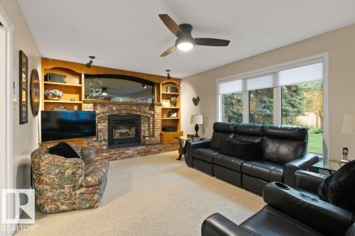 15 Lucien Drive, St. Albert, AB - Indoor Photo Showing Living Room With Fireplace
