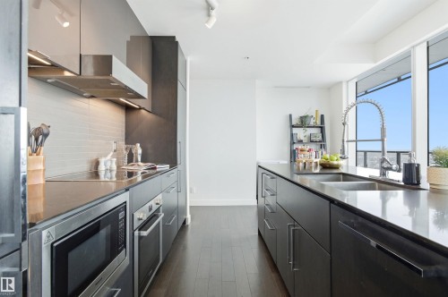 #2603 10360 102 St Nw, Edmonton, AB - Indoor Photo Showing Kitchen With Double Sink