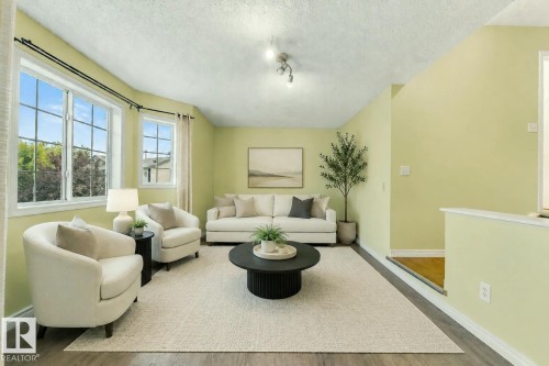 Virtually staged - 13148 151 Avenue Nw, Edmonton, AB - Indoor Photo Showing Living Room