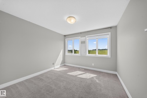 Light grey walls with white trim and grey carpeting - 4620 Alwood Way Sw, Edmonton, AB - Indoor Photo Showing Other Room