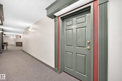 Entry door with panel detailing and brass hardware - 