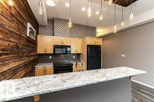 #404 10531 117 St Nw, Edmonton, AB - Indoor Photo Showing Kitchen With Upgraded Kitchen