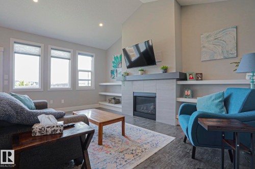 9711 223 Street Nw, Edmonton, AB - Indoor Photo Showing Living Room With Fireplace