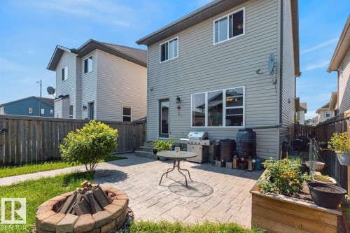 Rear exterior featuring light gray siding - 3627 12 Street Nw, Edmonton, AB - Outdoor