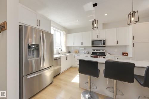 19281 22A Avenue Nw, Edmonton, AB - Indoor Photo Showing Kitchen With Stainless Steel Kitchen