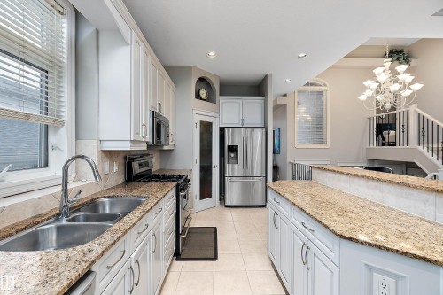 15816 64 Street Nw, Edmonton, AB - Indoor Photo Showing Kitchen With Double Sink With Upgraded Kitchen
