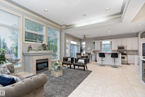 15816 64 Street Nw, Edmonton, AB - Indoor Photo Showing Living Room With Fireplace