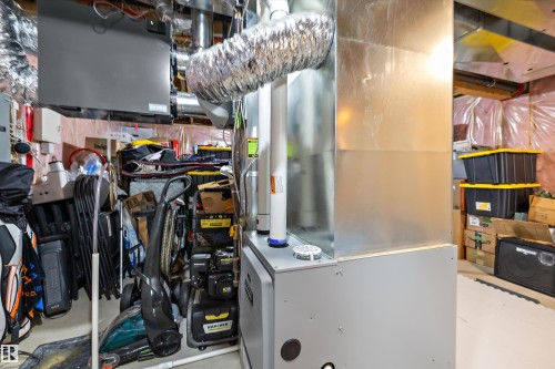 Central HVAC system with exposed ductwork and utility connections - 12305 173A Avenue Nw, Edmonton, AB - Indoor