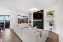 1322 Malone Place Nw, Edmonton, AB  - Indoor Photo Showing Living Room With Fireplace 