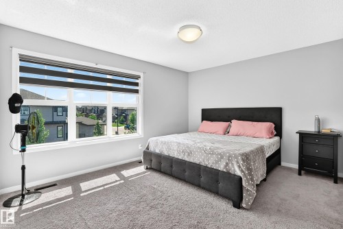 Light gray walls complement the neutral carpeting and white trim - 5280 21 Avenue Sw, Edmonton, AB - Indoor Photo Showing Bedroom