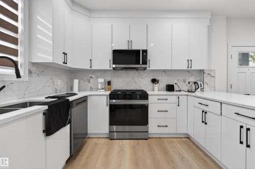 10915 159 Street Nw, Edmonton, AB - Indoor Photo Showing Kitchen With Double Sink With Upgraded Kitchen