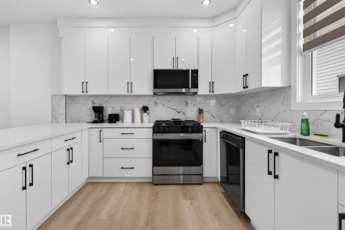 10915 159 Street Nw, Edmonton, AB - Indoor Photo Showing Kitchen With Double Sink With Upgraded Kitchen