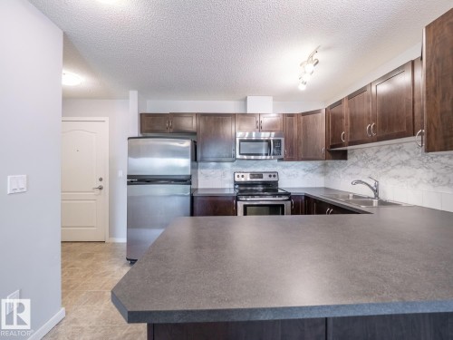 #216 392 Silverberry Road Nw, Edmonton, AB - Indoor Photo Showing Kitchen With Stainless Steel Kitchen With Double Sink