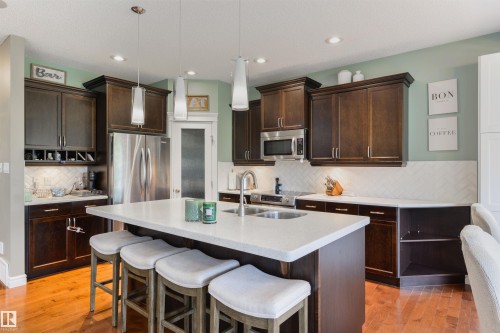 1375 113 Street Sw, Edmonton, AB - Indoor Photo Showing Kitchen With Double Sink With Upgraded Kitchen
