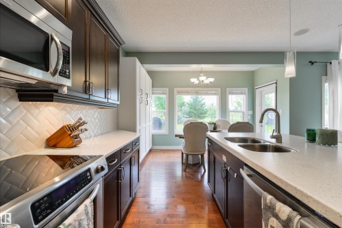 1375 113 Street Sw, Edmonton, AB - Indoor Photo Showing Kitchen With Double Sink With Upgraded Kitchen
