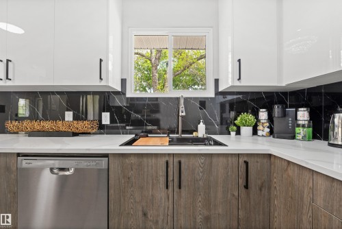4001 113 Avenue Nw, Edmonton, AB - Indoor Photo Showing Kitchen With Upgraded Kitchen