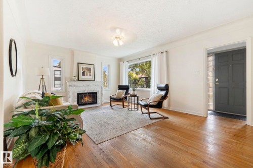 11903 125 Street Nw, Edmonton, AB - Indoor Photo Showing Living Room With Fireplace