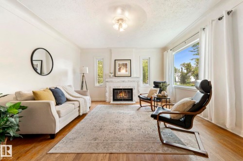 11903 125 Street Nw, Edmonton, AB - Indoor Photo Showing Living Room With Fireplace