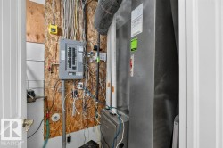 Electrical panel with visible circuit breakers - 
