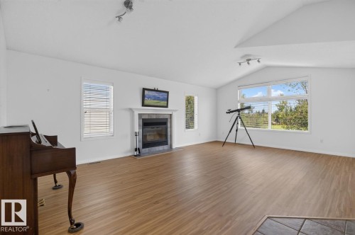 387 Foxboro Way, Sherwood Park, AB - Indoor Photo Showing Living Room With Fireplace