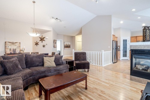 #4 85 Northridge Dr, St. Albert, AB - Indoor Photo Showing Living Room With Fireplace