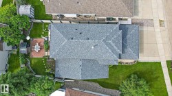 Aerial view of the roof with asphalt shingles - 